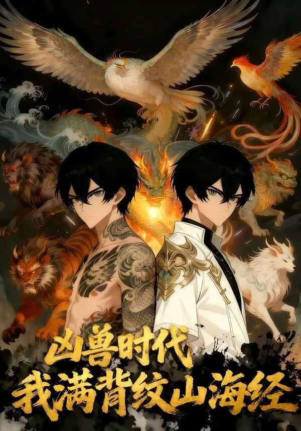 满背山海经狰纹身